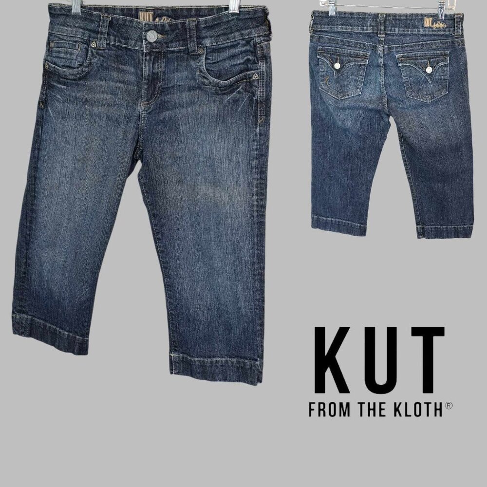 Kut from the Kloth Denims Capris Pants Cuffed Cotton Blend Casual Womens Size 8
